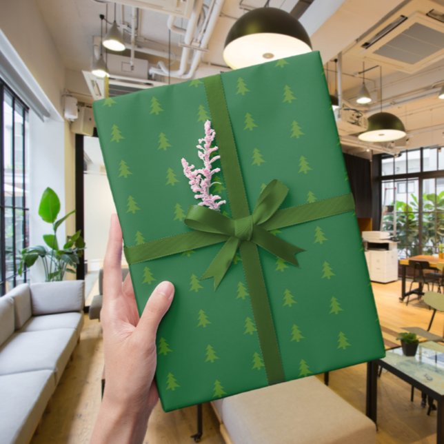 Presente Papel de empacotamento de padrão de árvore elegant (Modern Elegant Tree Pattern Wrapping Paper)