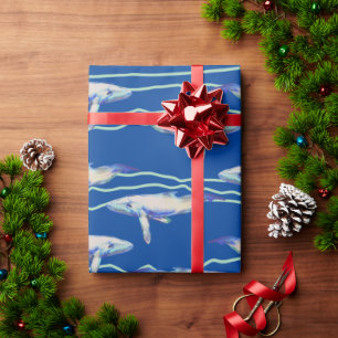 Presente Papel de empacotamento de padrão de baleia