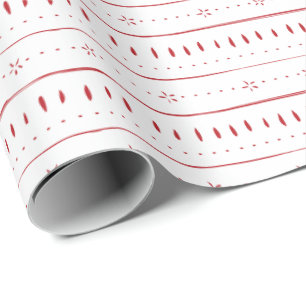 Presente Papel de empacotamento de padrão de bateria vermel