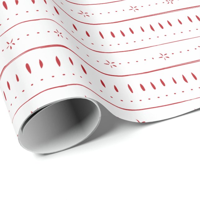 Presente Papel de empacotamento de padrão de bateria vermel (Ponta do rolo)