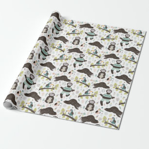 Presente Papel de empacotamento de padrão de inclinação