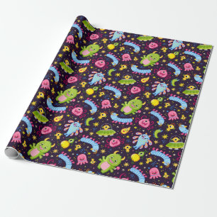 Presente Papel de empacotamento de padrão de monstro bonito