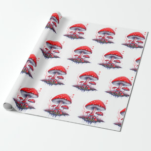 Presente Papel de empacotamento de padrão de mushroom de aq