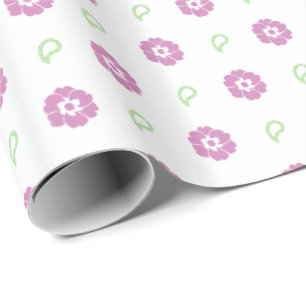 Presente Papel de empacotamento de padrão floral rosa