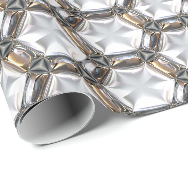 Presente Papel de empacotamento de padrão metálico Sci-Fi 4 (Ponta do rolo)