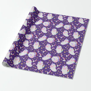 Presente Papel de empacotamento de padrão Unicorn