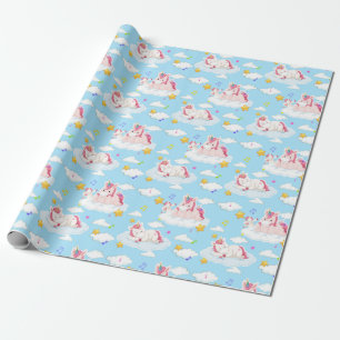 Presente Papel de empacotamento de padrão Unicorn