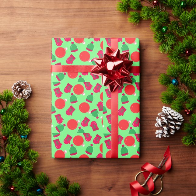 Presente Papel de empacotamento de padrões de férias vermel (Presente de Natal)