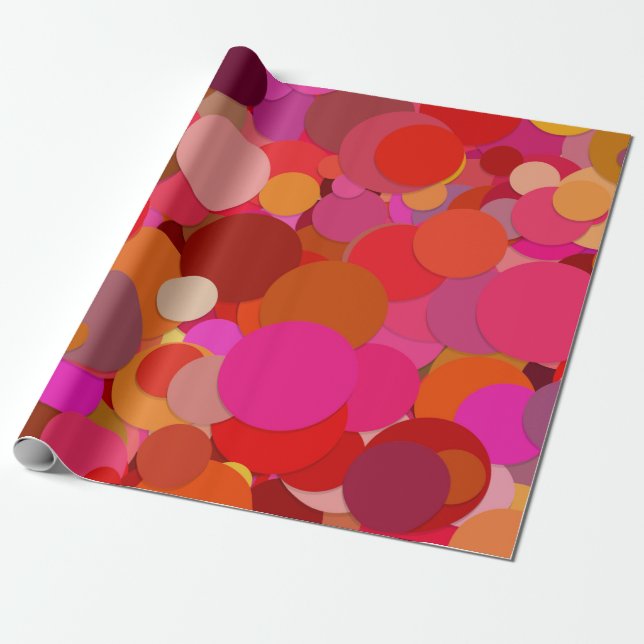 Presente papel de empacotamento de ponto vermelho confetti (Desenrolado)