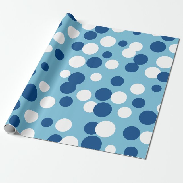 Presente Papel de empacotamento de pontos de férias azuis (Desenrolado)