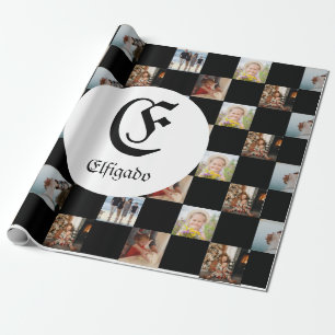 Presente Papel de empacotamento do nome da foto da família
