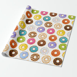 Presente Papel de empacotamento do padrão de rosquinha