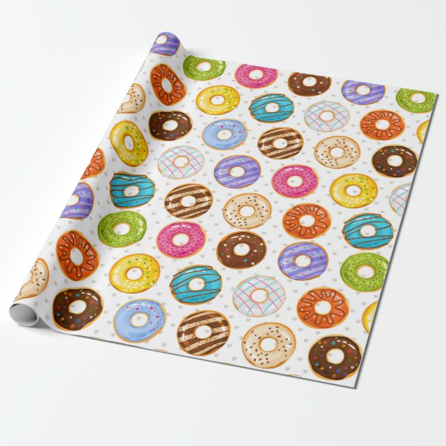 Presente Papel de empacotamento do padrão de rosquinha (Desenrolado)