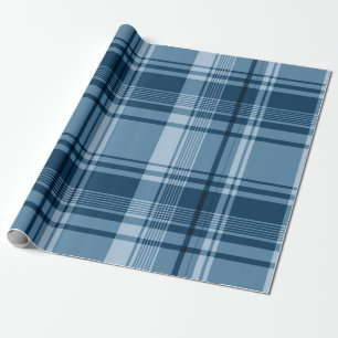Presente Papel de empacotamento do padrão de Xadrez azul