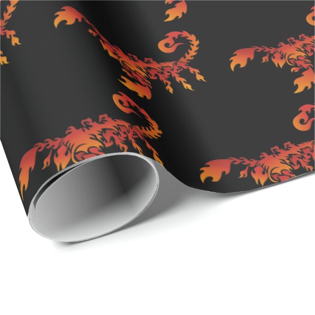 Presente Papel de empacotamento do padrão do Flames Scorpio (Ponta do rolo)