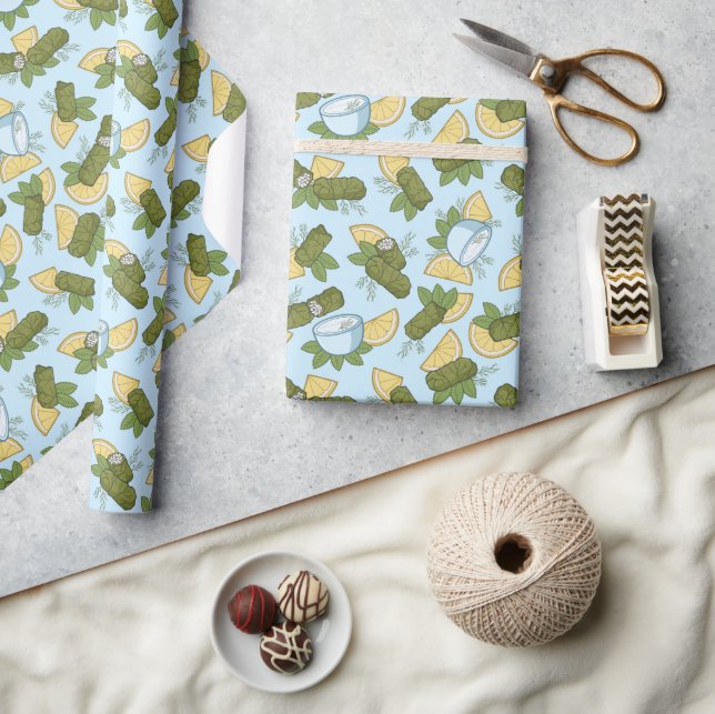 Presente Papel de empacotamento do padrão Dolmadakia (Artesanato)