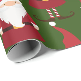 Presente Papel de empacotamento do padrão Gnomo de Natal bo