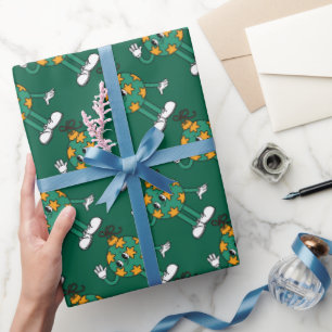 Presente Papel de empacotamento do padrão verde para a repr