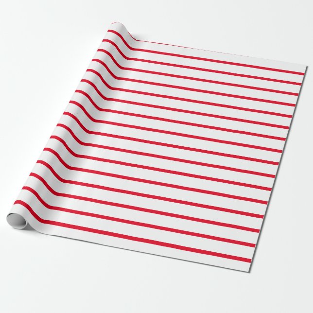 Presente Papel de empacotamento em branco e vermelho (Desenrolado)