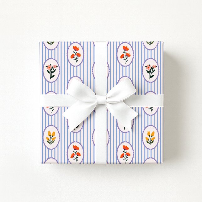 Presente Papel de empacotamento em tiras Florais inspirado  (Criador carregado)