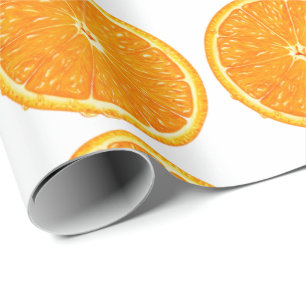 Presente Papel de empacotamento - Fatia Laranja