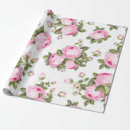 Presente  Papel de empacotamento Floral Rosa