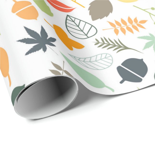 Presente Papel de empacotamento - Folhas de queda (Ponta do rolo)