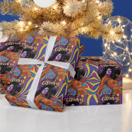 Presente Papel de empacotamento na parte traseira do Groovy