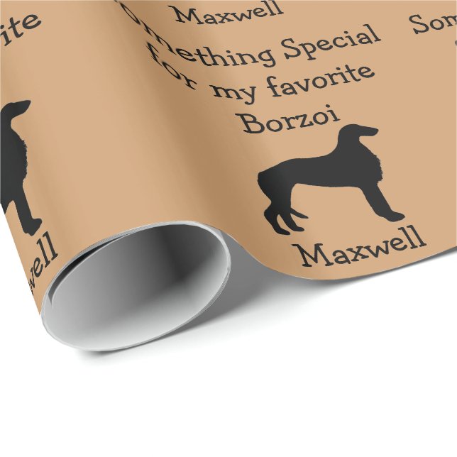 Presente Papel de empacotamento personalizado Borzoi favori (Ponta do rolo)