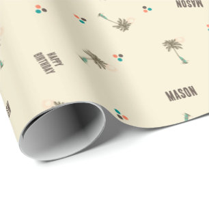 Presente Papel de empacotamento personalizado de texto em p