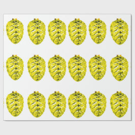 Presente Papel de empacotamento Pinecones Amarelo