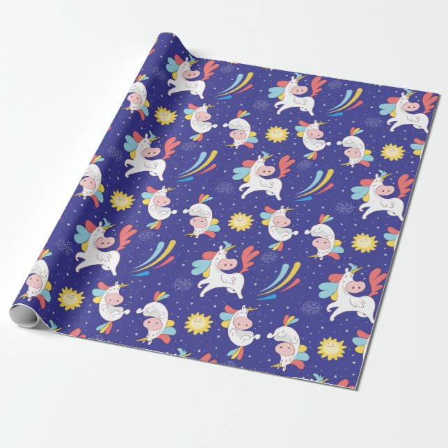 Presente Papel de empacotamento Unicórns (Desenrolado)