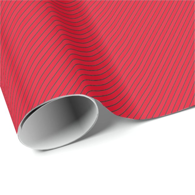 Presente Papel de empacotamento - Vermelho com linhas HAMby (Ponta do rolo)