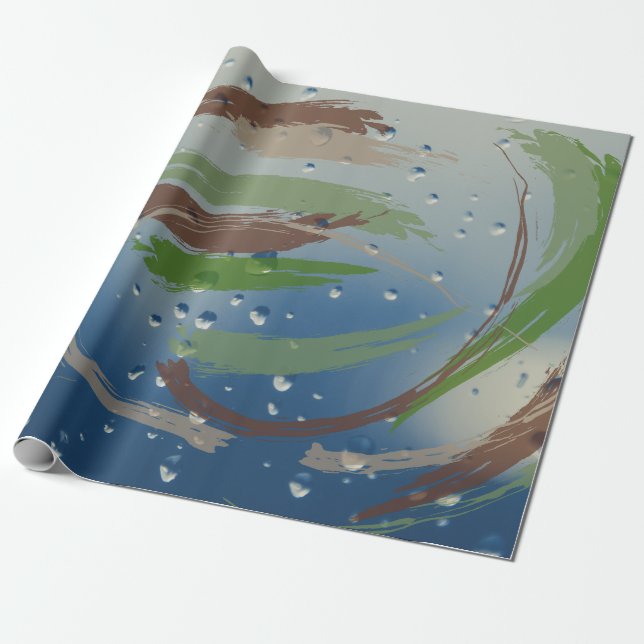 Presente Papel de enfarte de pincelada com abstrato (Desenrolado)