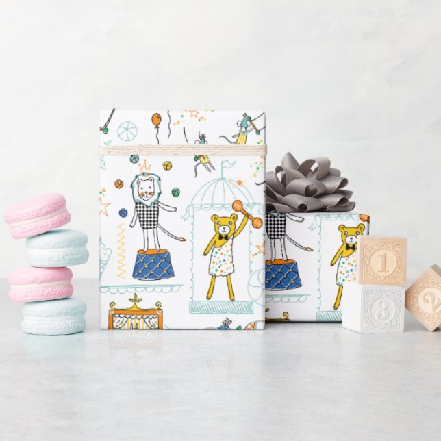 Presente Papel de enrolação de artistas de animais do circo (Chá de bebê)