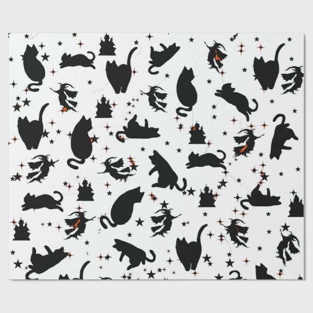 Presente Papel de enrolação de bruxas, gatas e castelos (Aberto)