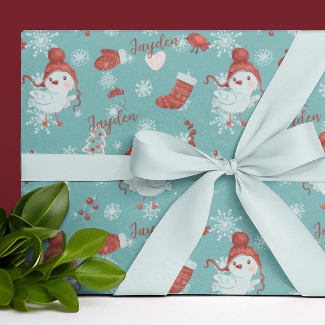 Presente Papel de enrolação personalizado para animais de c (Cute Cartoon Animals Personalized Wrapping Paper
)