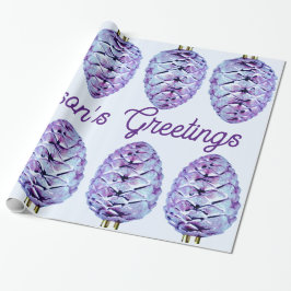 Presente Papel de enrolação Pinecone, saudações da estação
