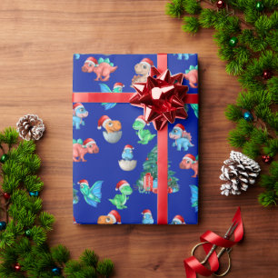 Presente Papel de Enrolador de Natal Dinossauro Crianças Bo