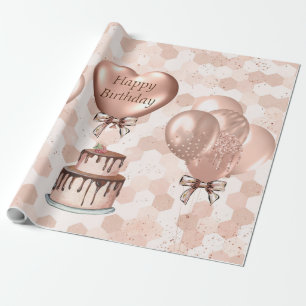 Presente Papel de enrolamento 15' de papel Dourado Anivers