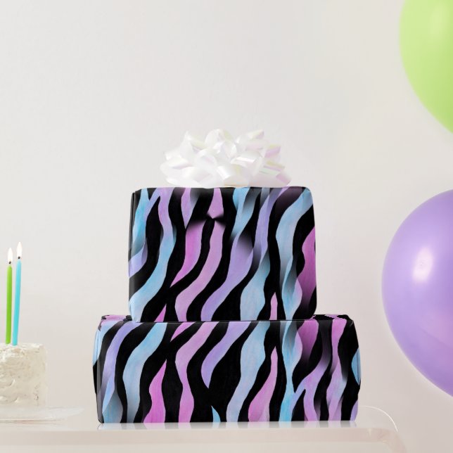 Presente Papel de enrolamento abstrato Zebra Stripes (Presentes para festas)