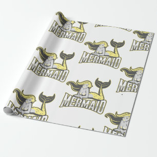 Presente Papel de enrolamento amarelo da Sereia