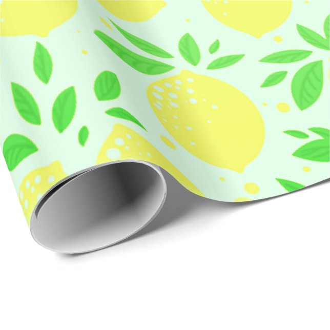 Presente Papel de enrolamento amarelo do limão (Ponta do rolo)