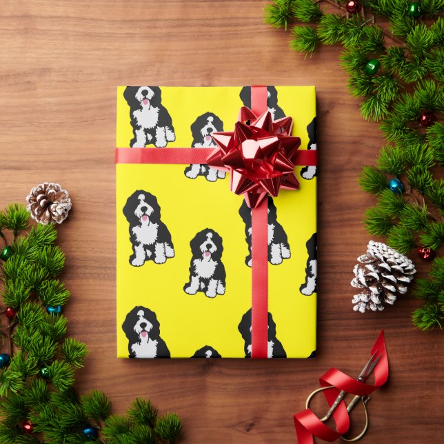 Presente Papel de enrolamento Bernedoodle (Presente de Natal)