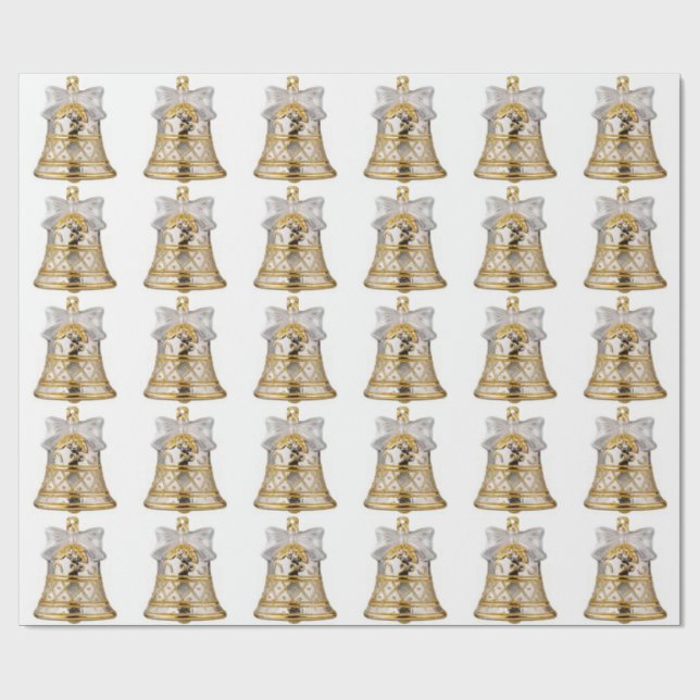 Presente Papel de enrolamento branco de prata Dourada (Aberto)