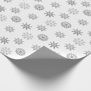 Presente Papel de enrolamento branco do ornamento prateado 