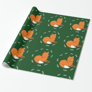 Presente Papel de enrolamento brilhante da Fox, 30 pol. x 6