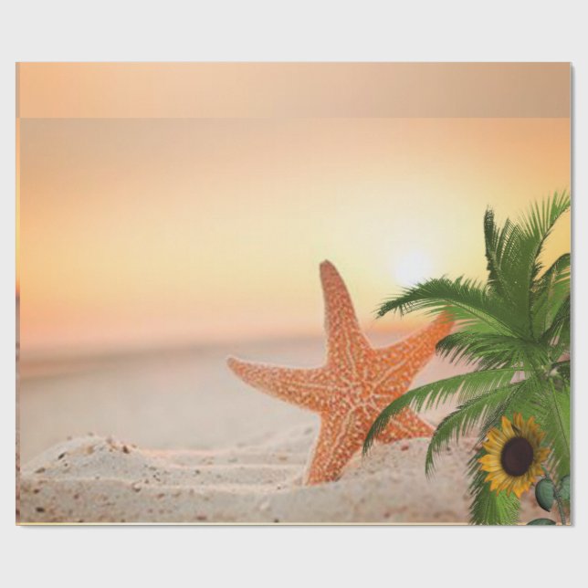 Presente Papel de enrolamento brilhante Starfish Beach (Aberto)
