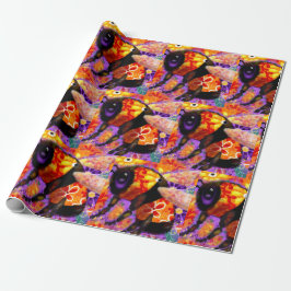 Presente Papel de enrolamento - Bumble Bee Floral Whimsical