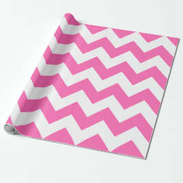 Presente Papel de enrolamento Chevron Extra Grande, Rosa e 